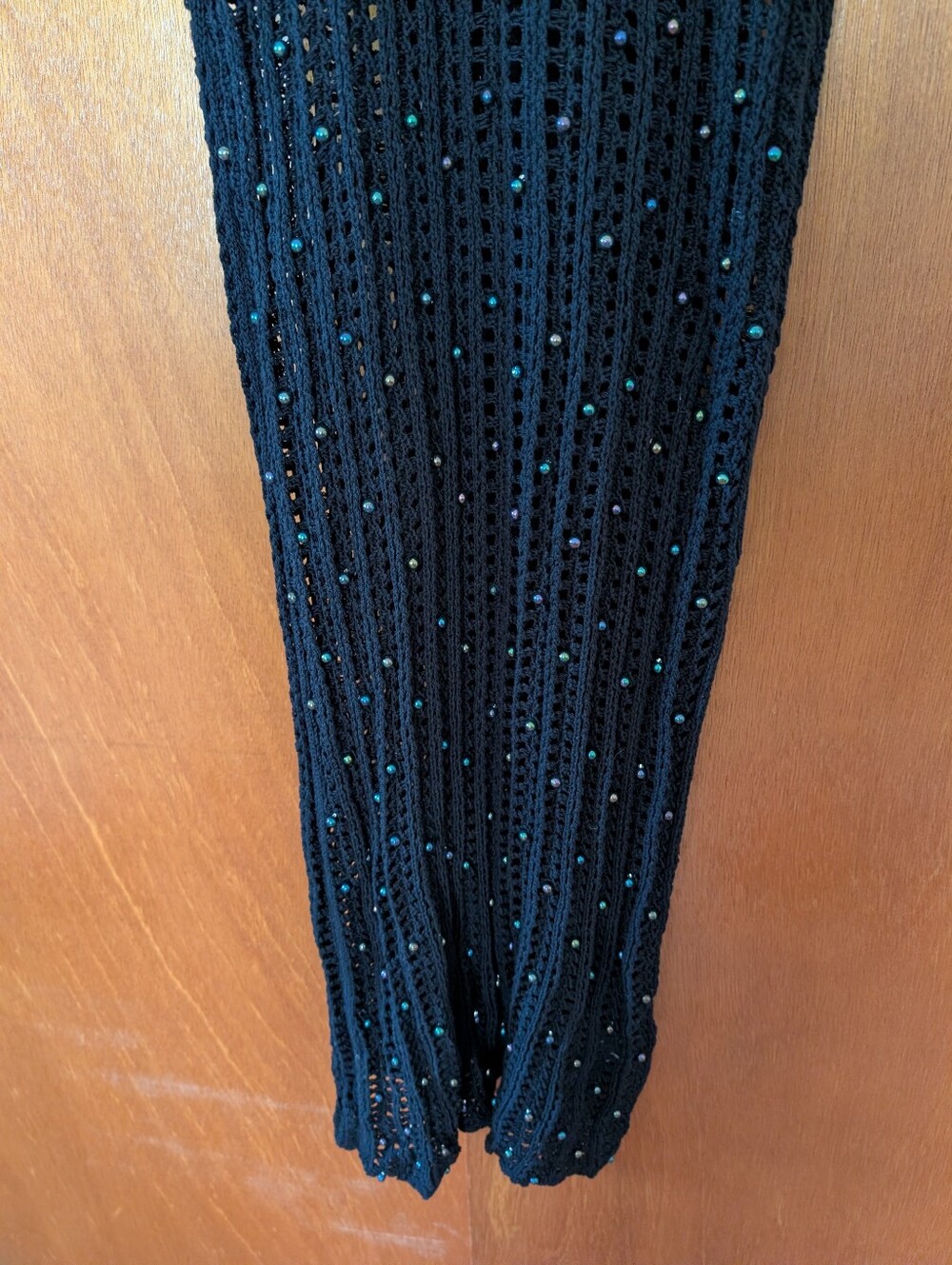 Love Tree Black Crochet Sequin Maxi Dress - Sleeveless Boho Festival - Picture 6 of 8